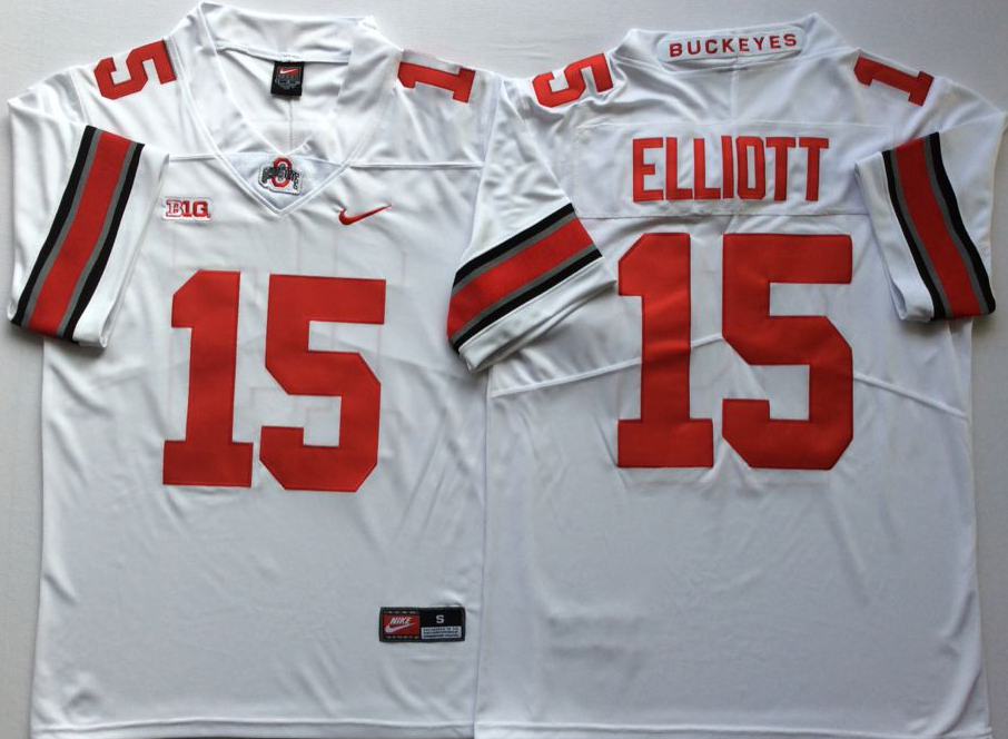 NCAA Men Ohio State Buckeyes White 15 ELLIOTT